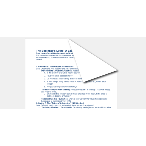 The Beginner’s Lathe