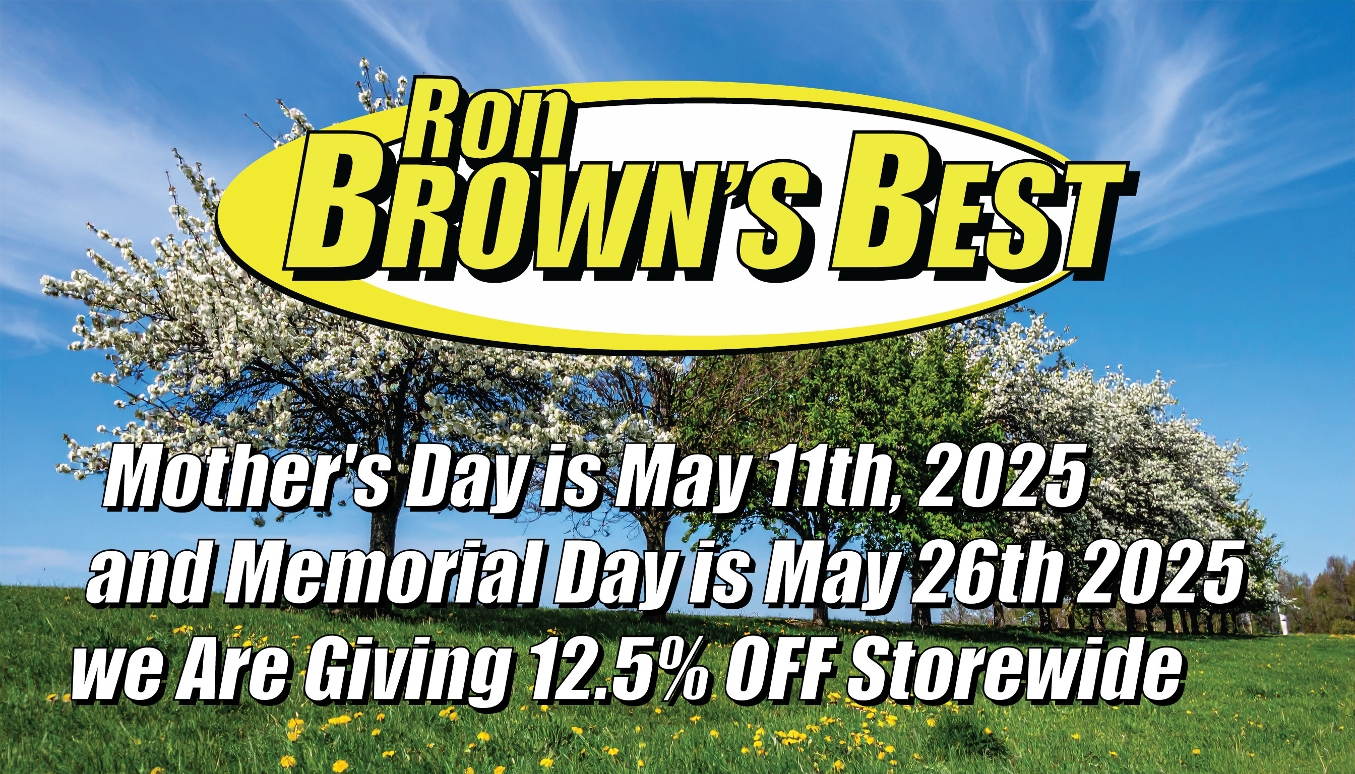 12.5% OFF MOTHER'S DAY THROUGH MEMORIAL DAY Free USA shipping over $150