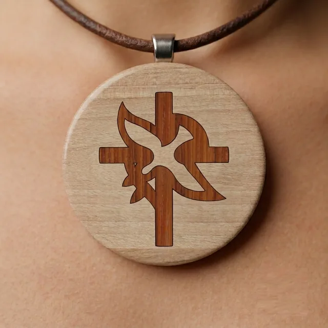 Cross and Dove pendant